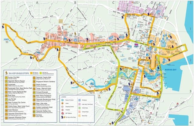 Mapa do centro da cidade de Singapura