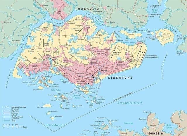 Mapa da cidade de Singapura