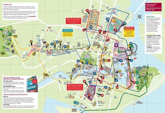 Mapa de Singapura Big Bus