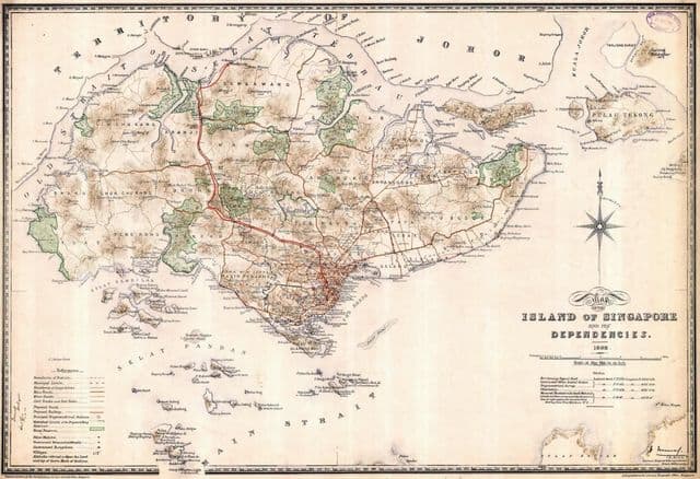 Mapa histórico de Singapura