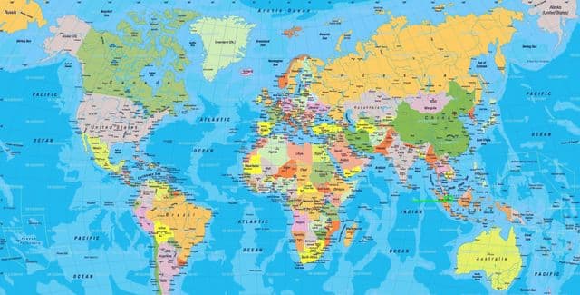 Localização de Singapura no mapa do mundo