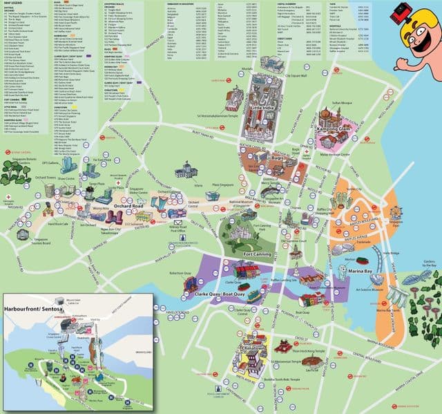 Mapa turístico de Singapura