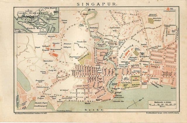 Mapa antigo de Singapura
