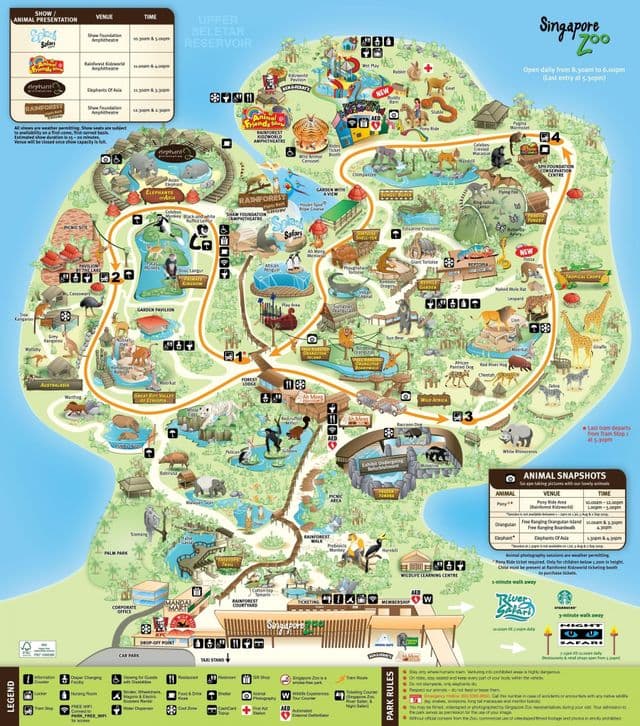 Mapa do Parque Zoológico de Singapura