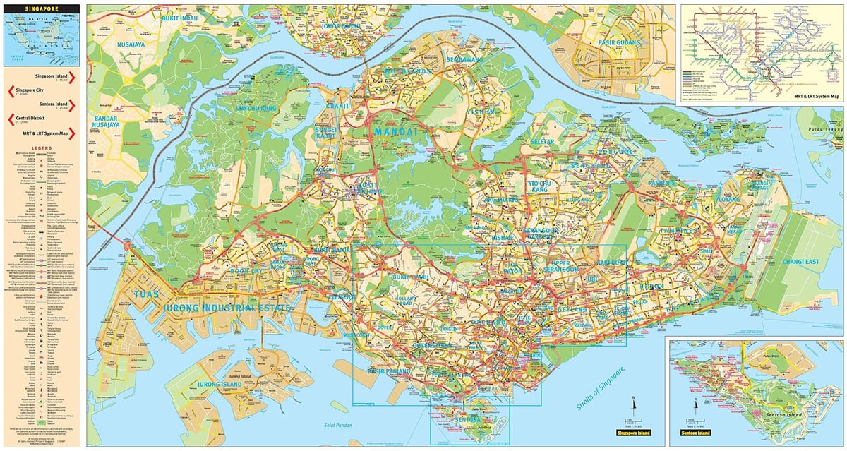 Mapa dos bairros de Singapura
